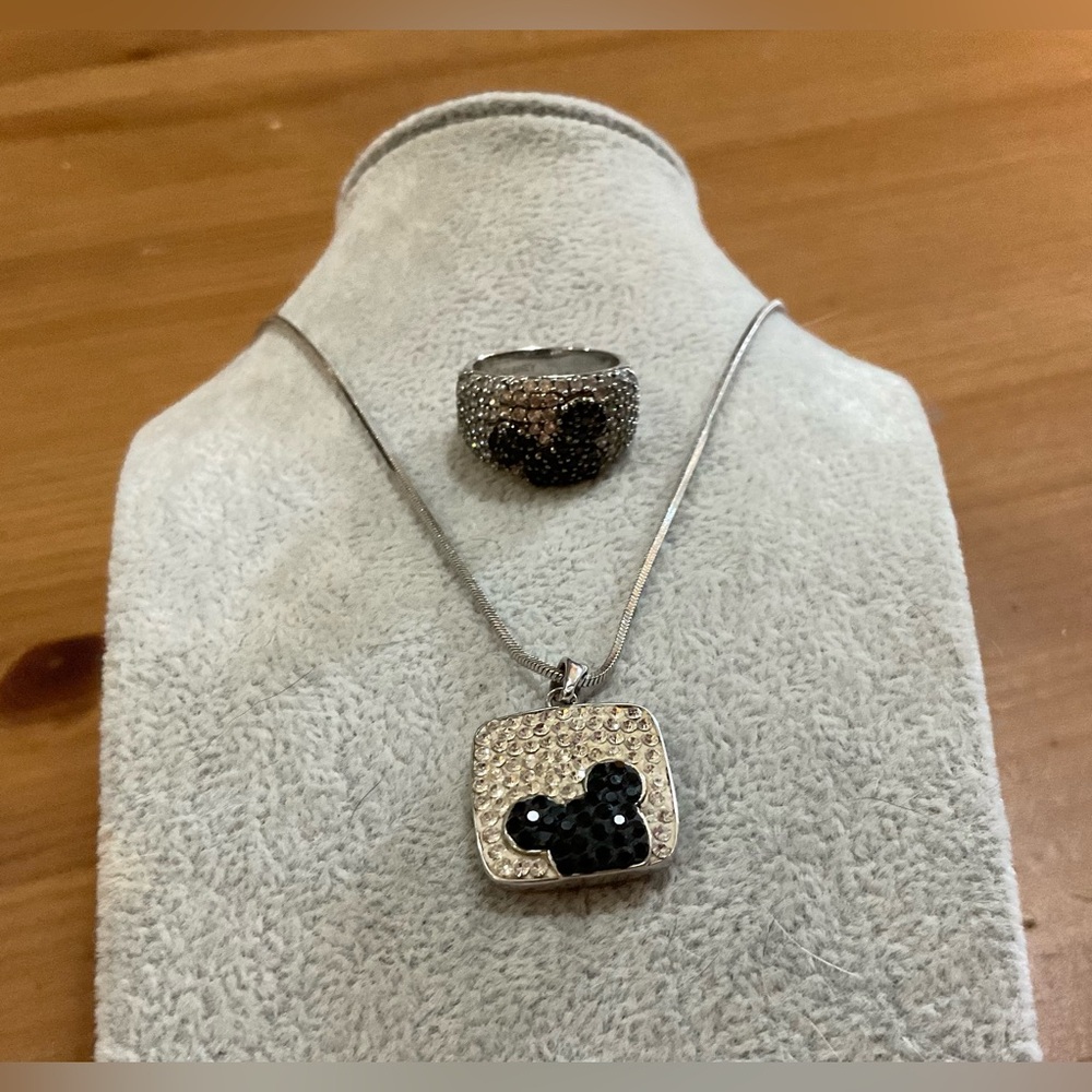 Disney: JCM (Jacmel Jewelry Inc.) silver(925)marcasite set of hidden Mickey ears